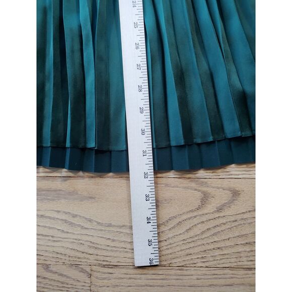 Marine Layer Womens XS Chelsea Pleated Midi Skirt Green Gables New - Picture 10 of 11